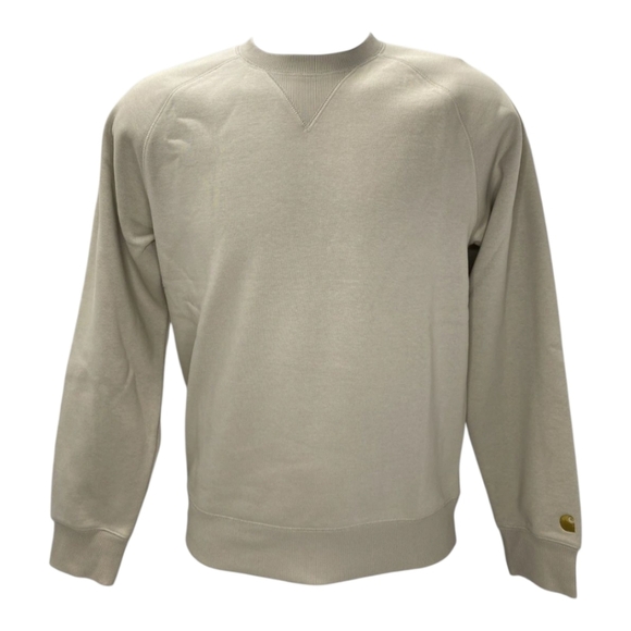 Carhartt WIP Mens Sweatshirt Beige/Gold Size M Chase Crewneck Pullover - Picture 1 of 9